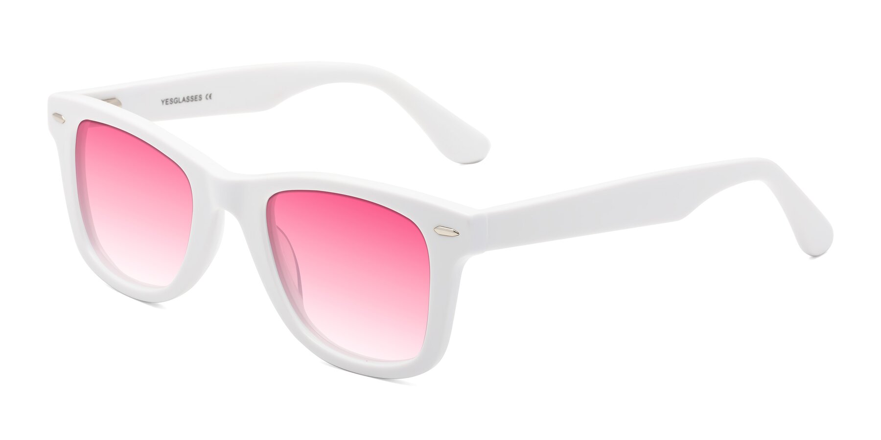 Angle of Rocky in White with Pink Gradient Lenses