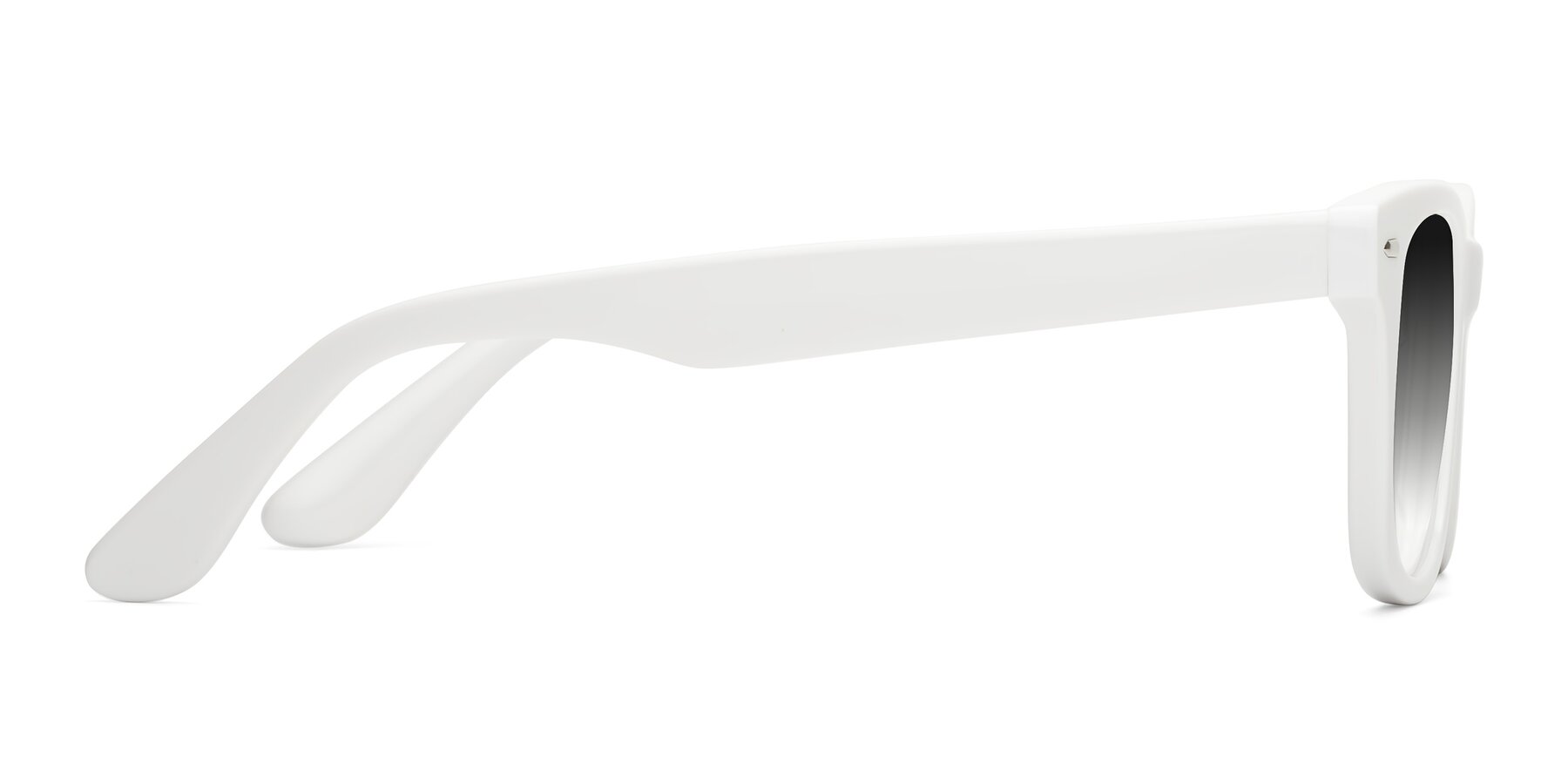 Side of Rocky in White with Gray Gradient Lenses