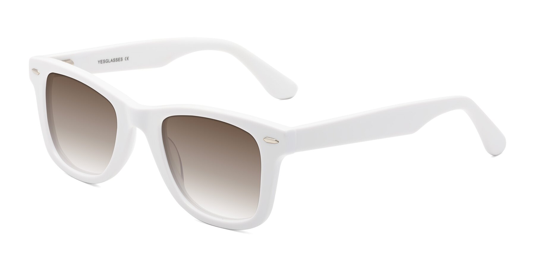 Angle of Rocky in White with Brown Gradient Lenses