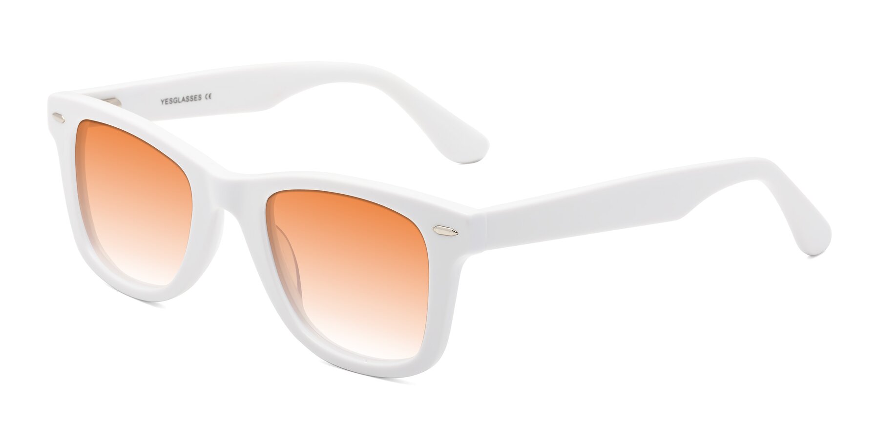 Angle of Rocky in White with Orange Gradient Lenses