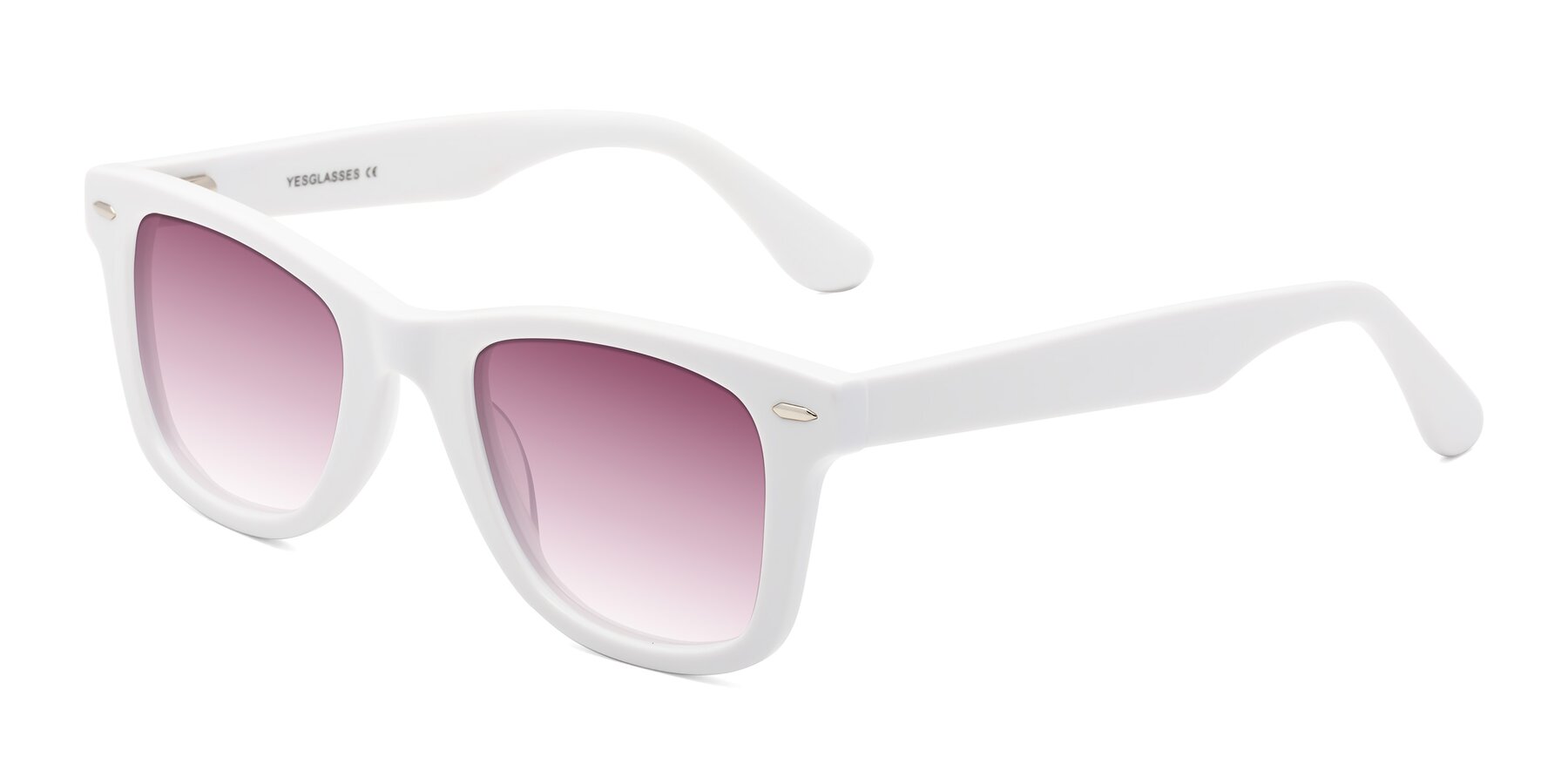 Angle of Rocky in White with Wine Gradient Lenses