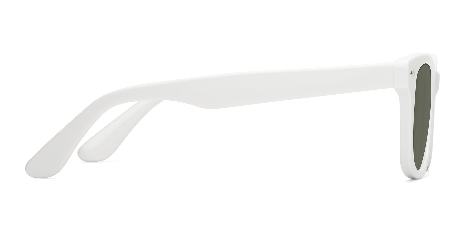 Side of Rocky in White with Gray Polarized Lenses