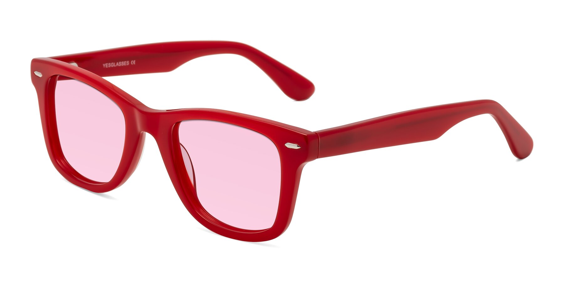 Angle of Rocky in Red with Light Pink Tinted Lenses