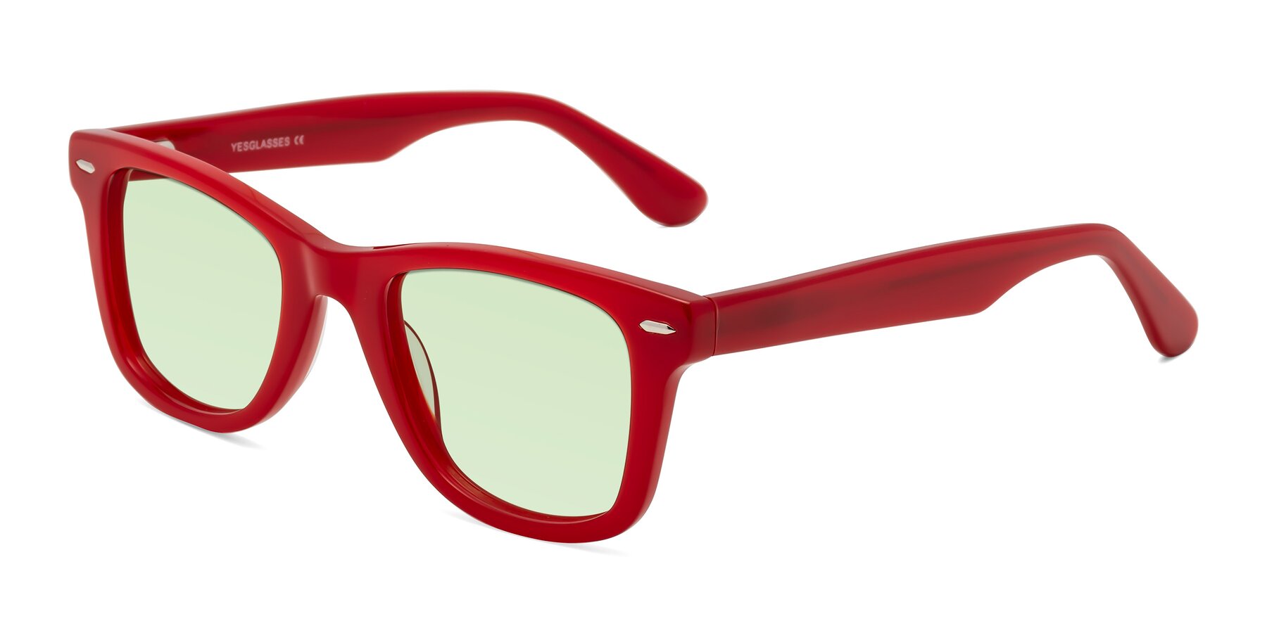 Angle of Rocky in Red with Light Green Tinted Lenses