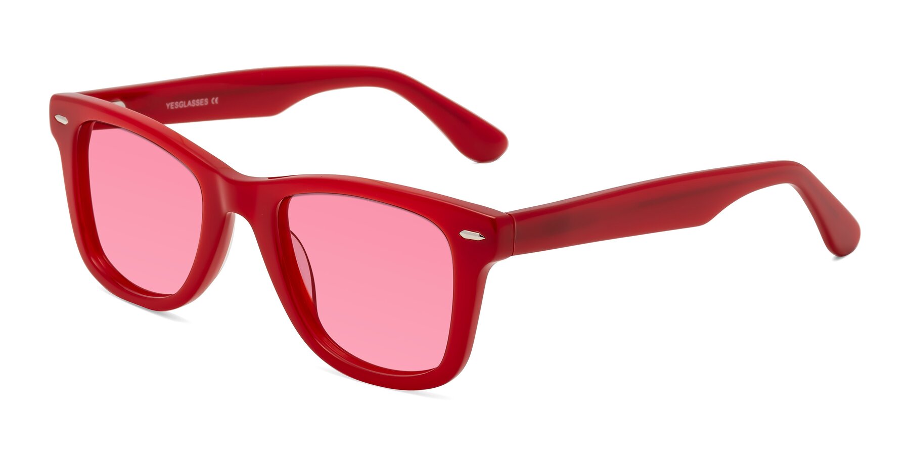 Angle of Rocky in Red with Pink Tinted Lenses