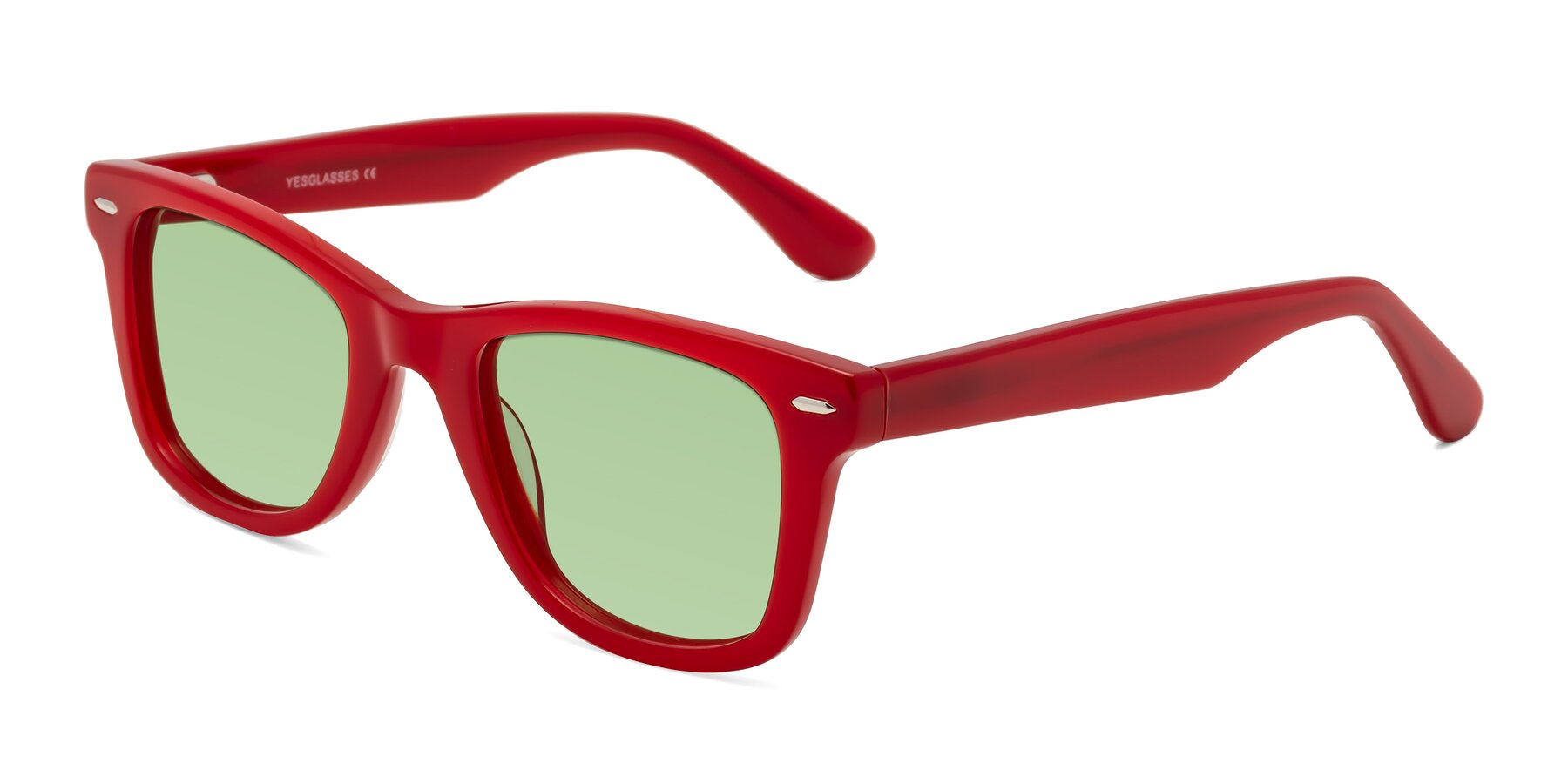 Angle of Rocky in Red with Medium Green Tinted Lenses