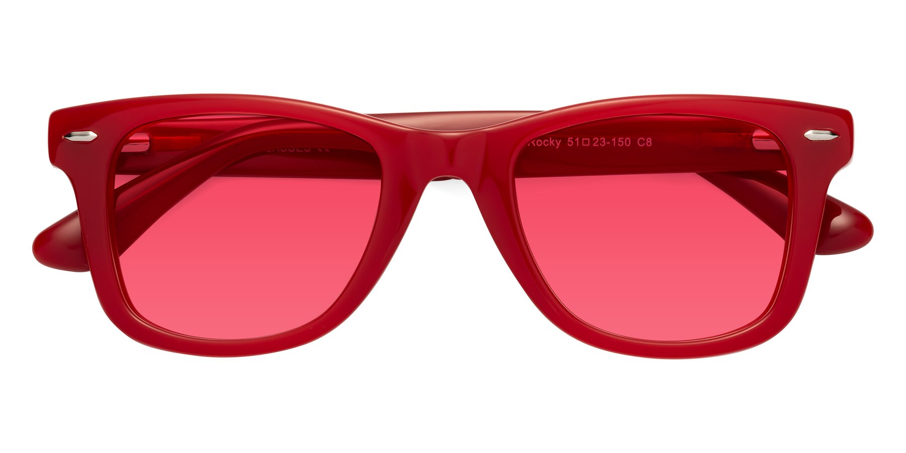 Folded Front of Rocky in Red with Red Tinted Lenses