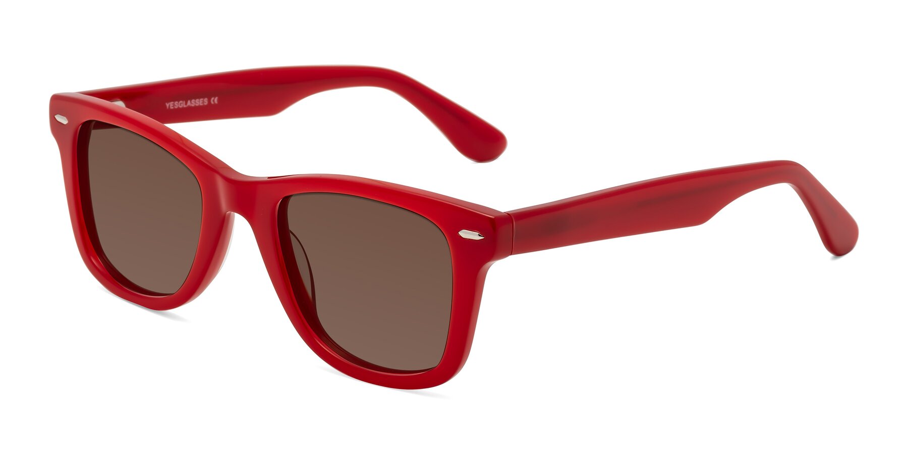 Angle of Rocky in Red with Brown Tinted Lenses