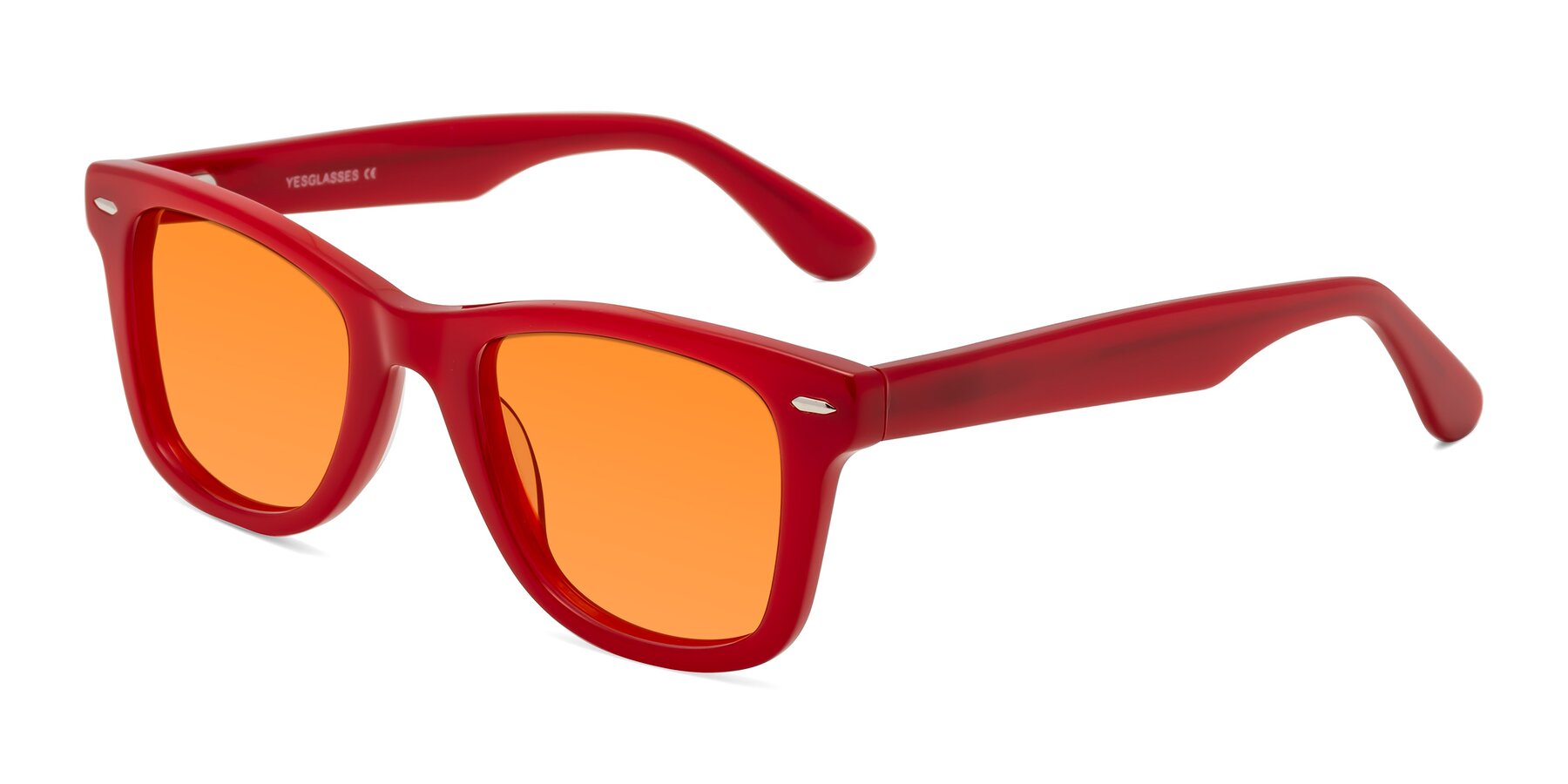 Angle of Rocky in Red with Orange Tinted Lenses