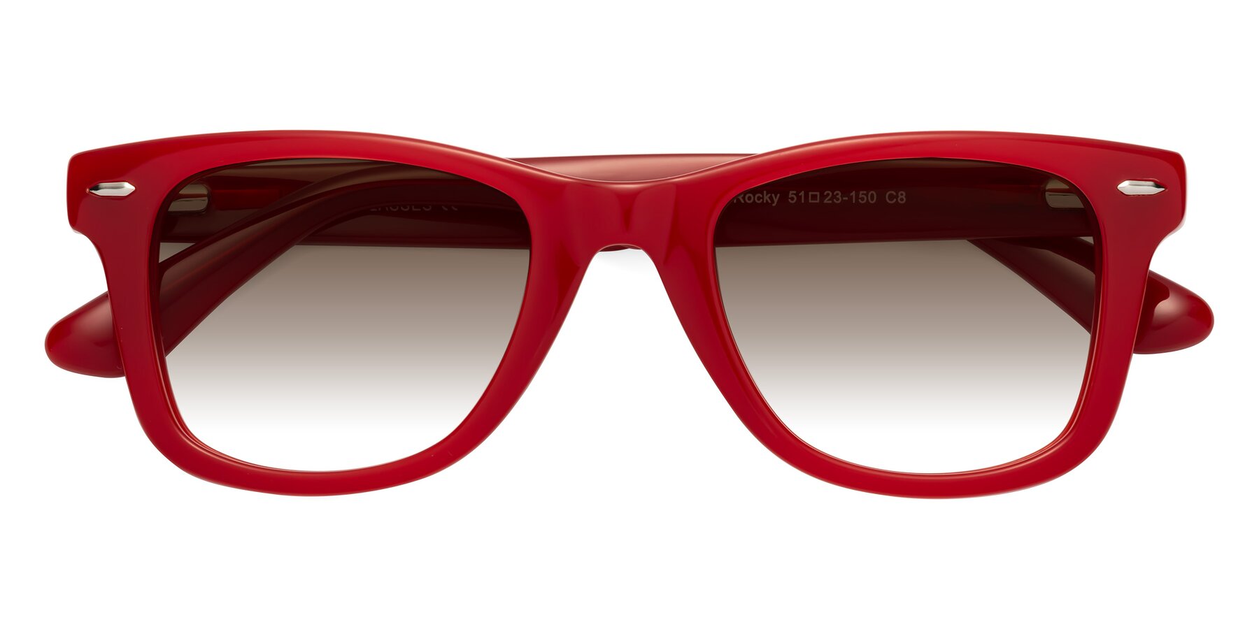 Folded Front of Rocky in Red with Brown Gradient Lenses
