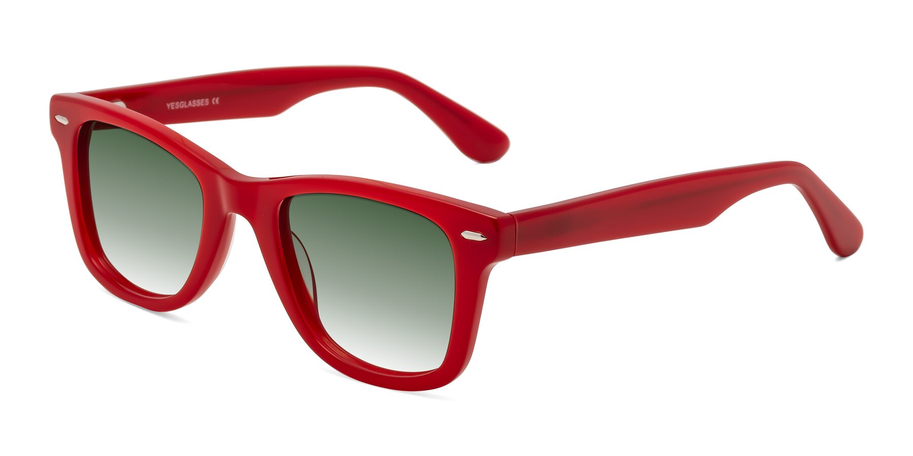 Angle of Rocky in Red with Green Gradient Lenses