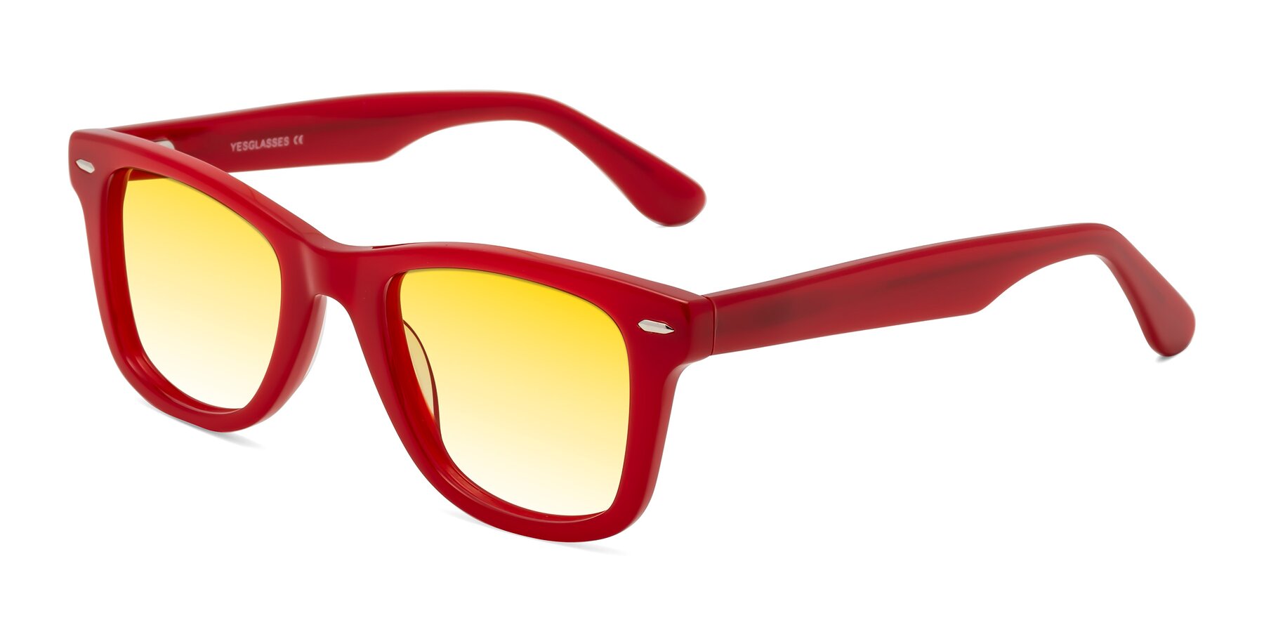 Angle of Rocky in Red with Yellow Gradient Lenses