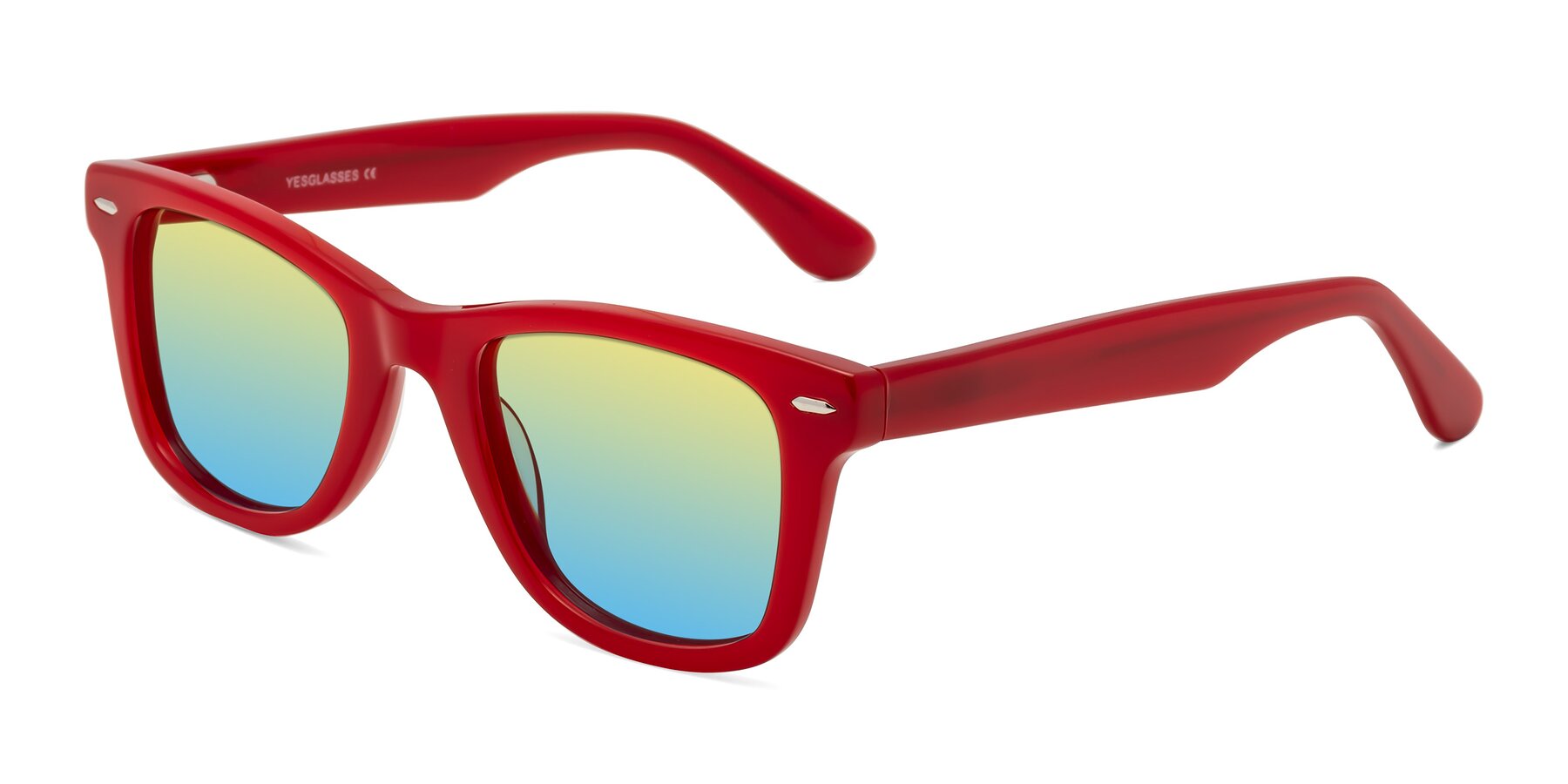 Angle of Rocky in Red with Yellow / Blue Gradient Lenses