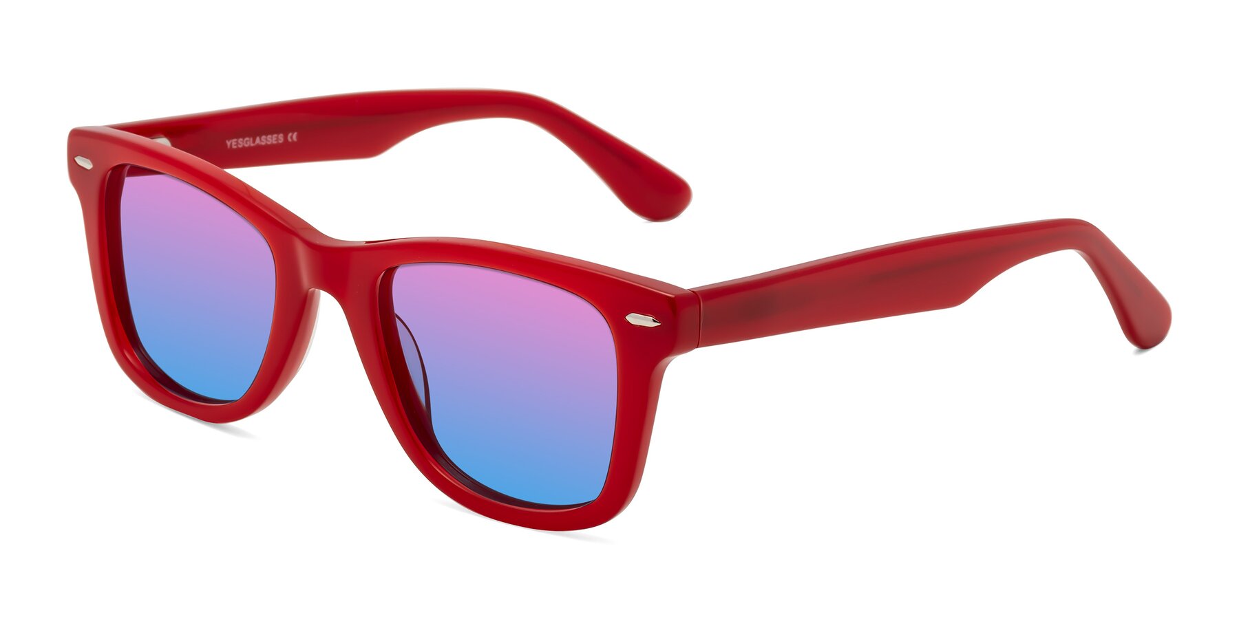 Angle of Rocky in Red with Pink / Blue Gradient Lenses