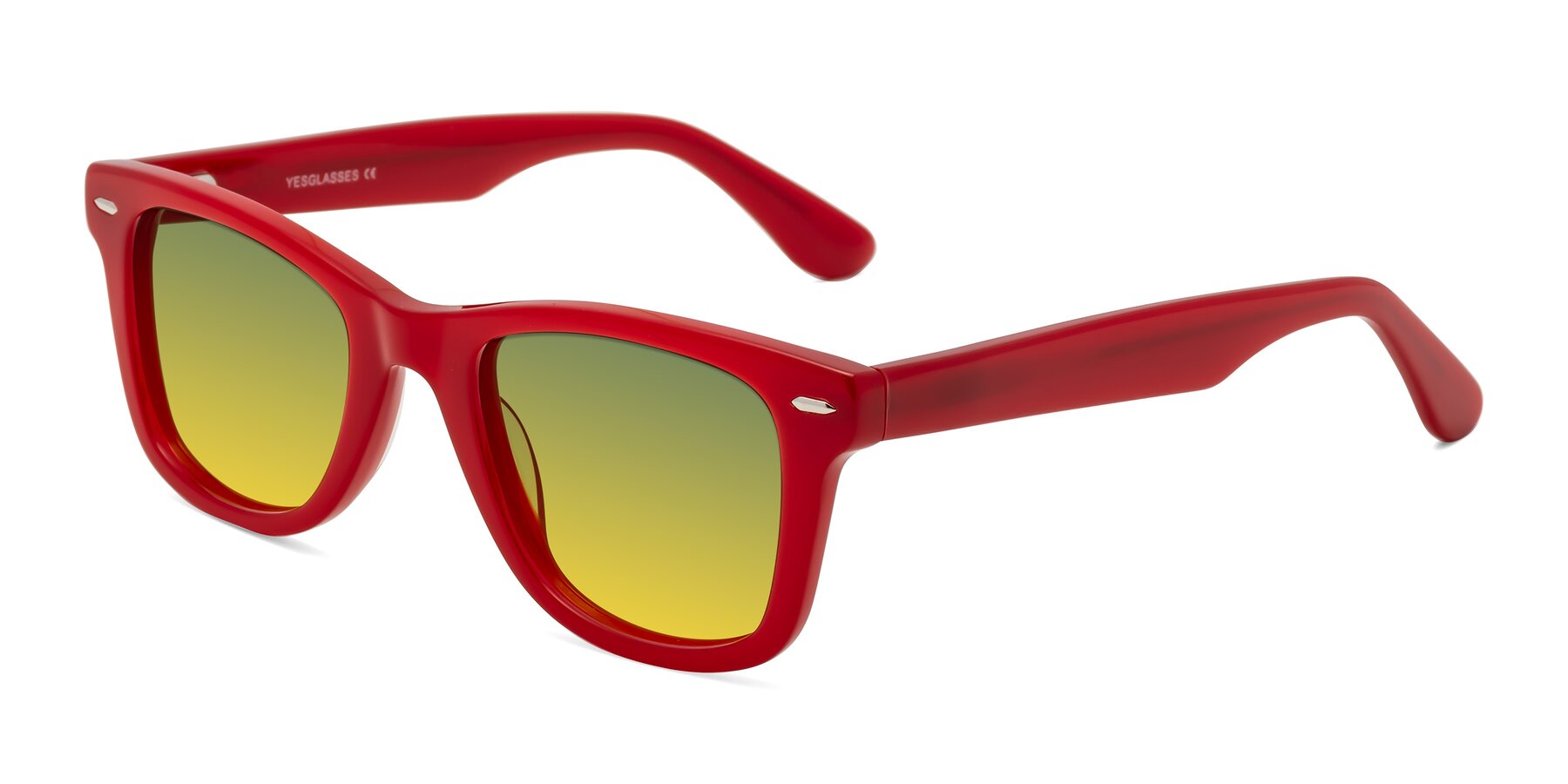 Angle of Rocky in Red with Green / Yellow Gradient Lenses