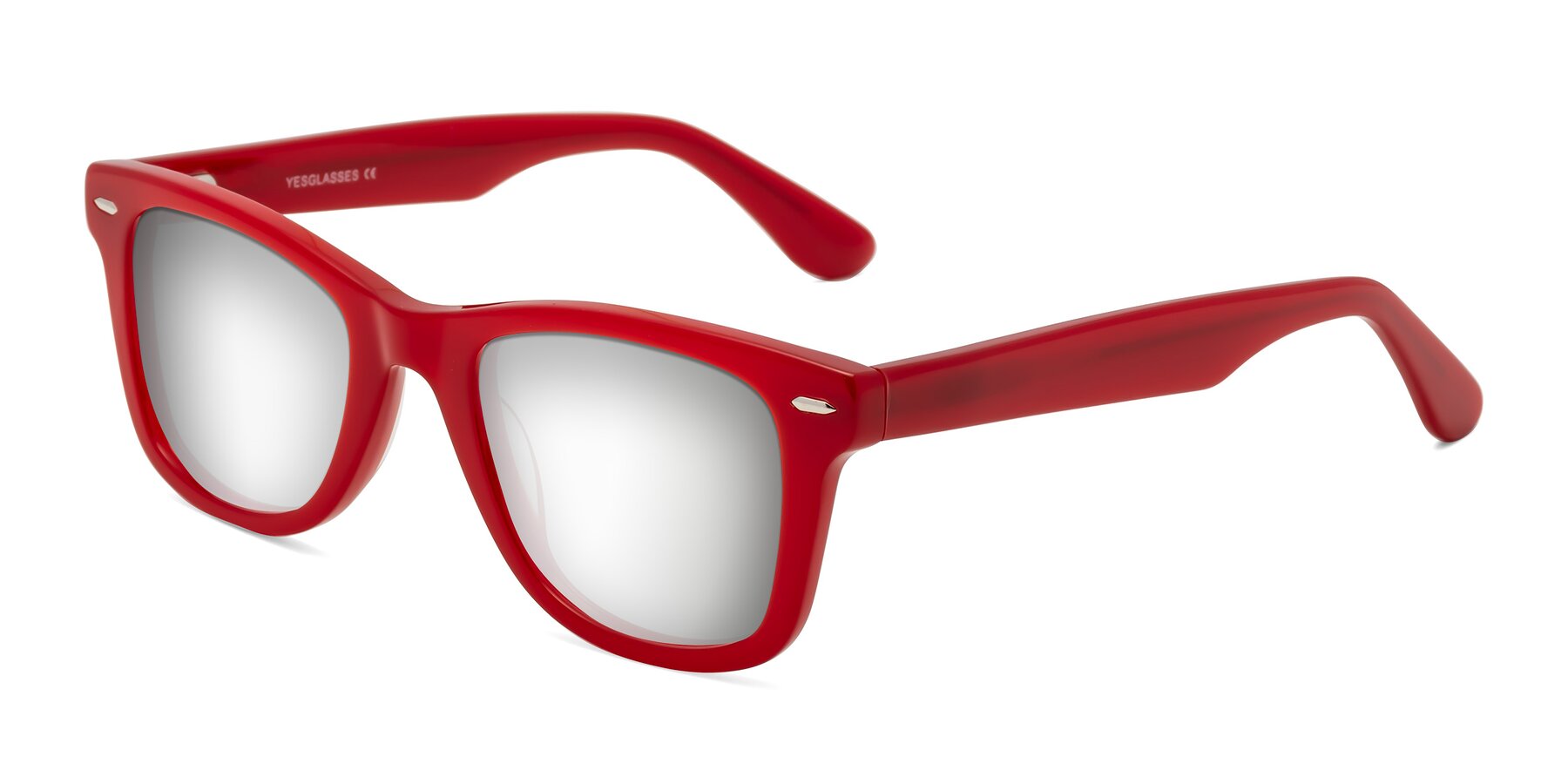 Angle of Rocky in Red with Silver Mirrored Lenses