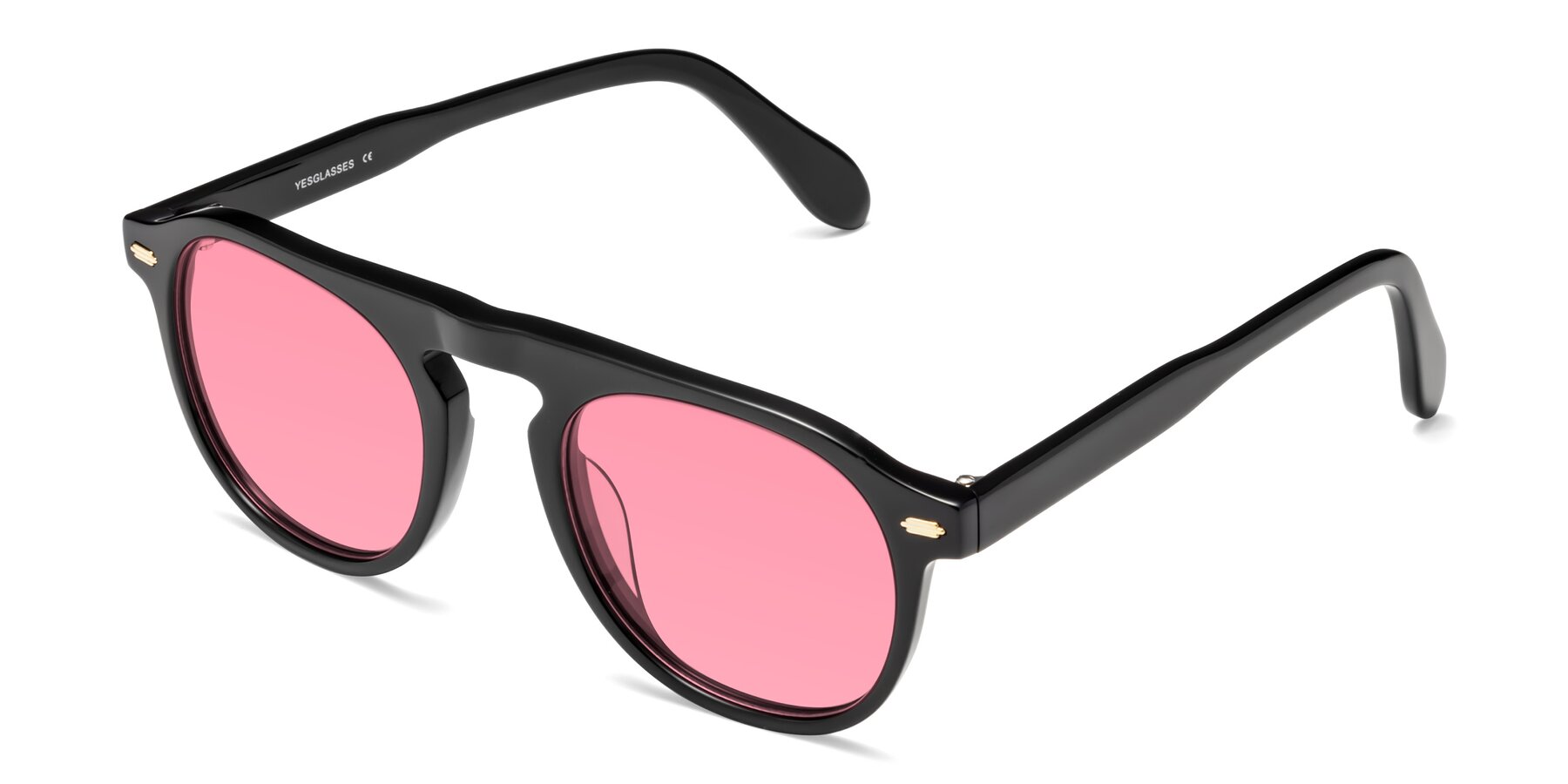 Angle of Mufasa in Black with Pink Tinted Lenses