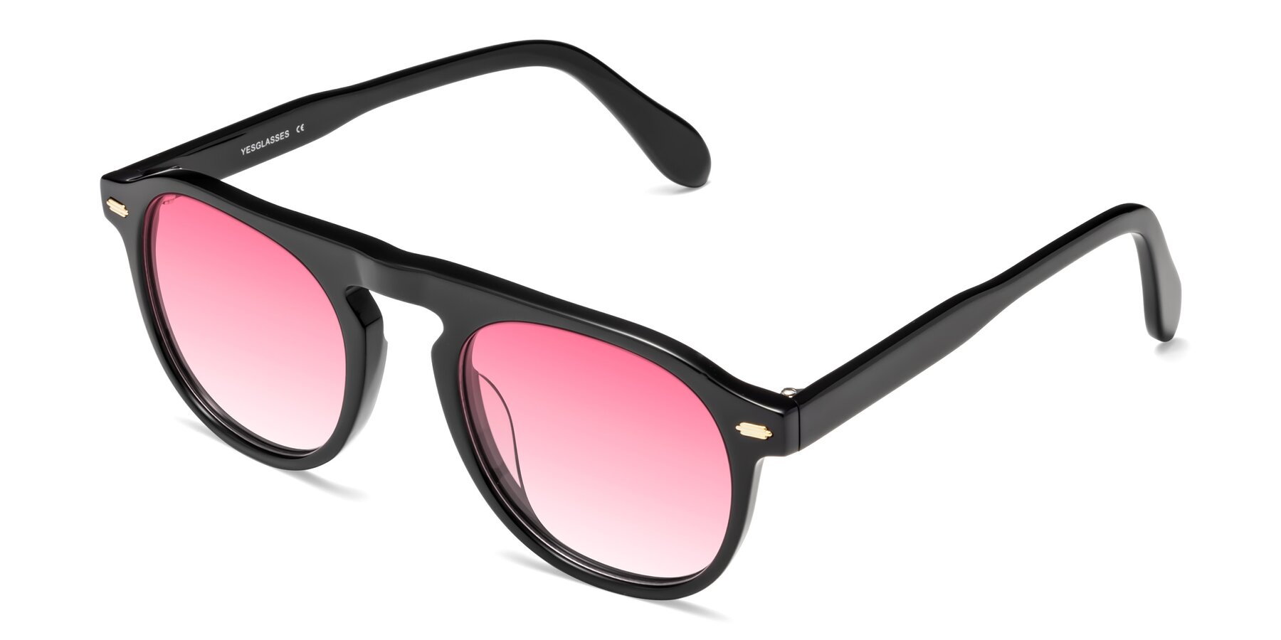 Angle of Mufasa in Black with Pink Gradient Lenses