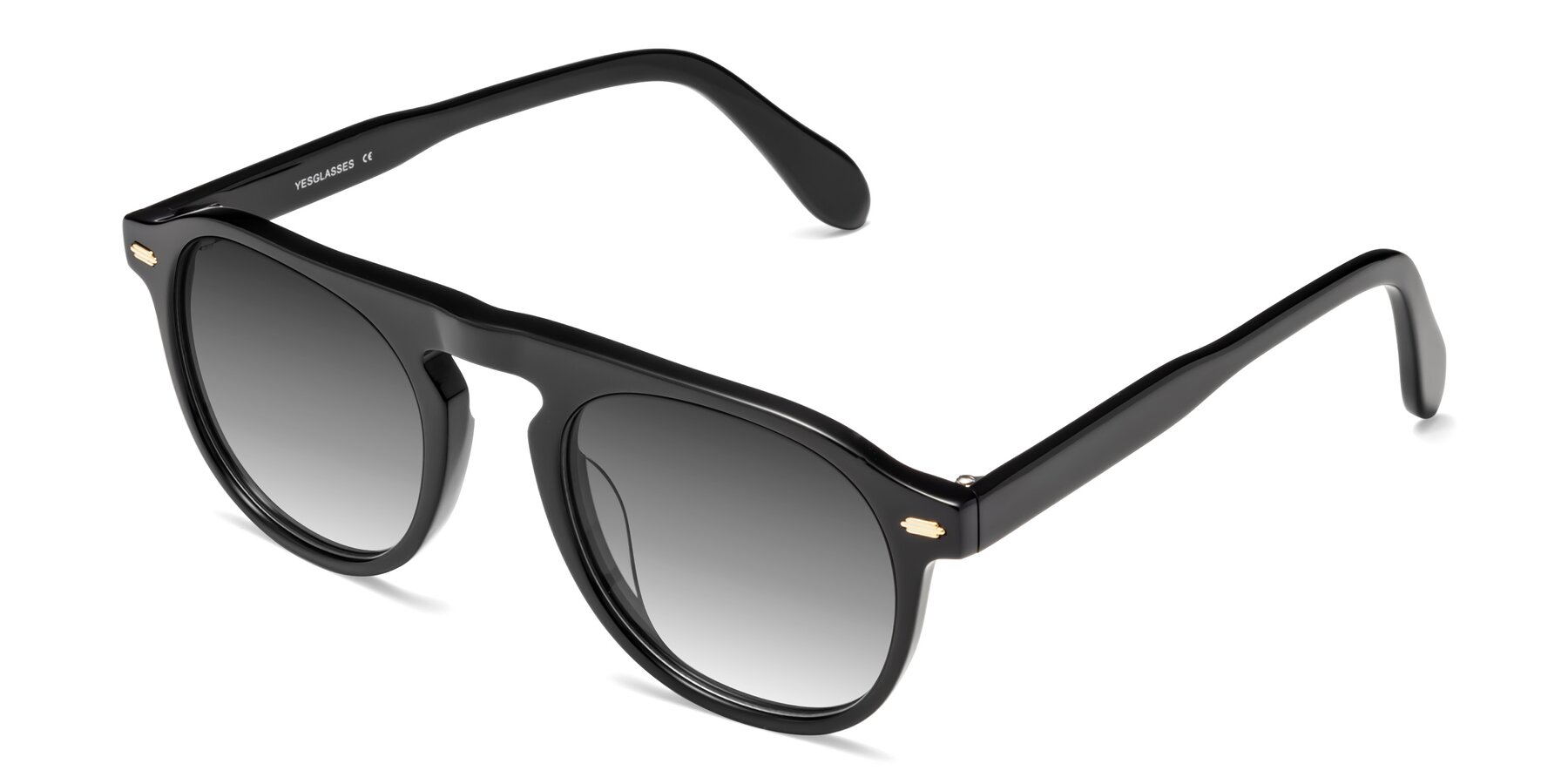 Angle of Mufasa in Black with Gray Gradient Lenses