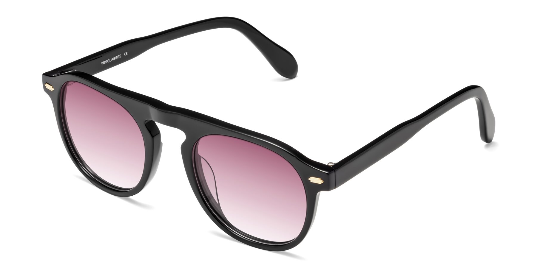 Angle of Mufasa in Black with Wine Gradient Lenses