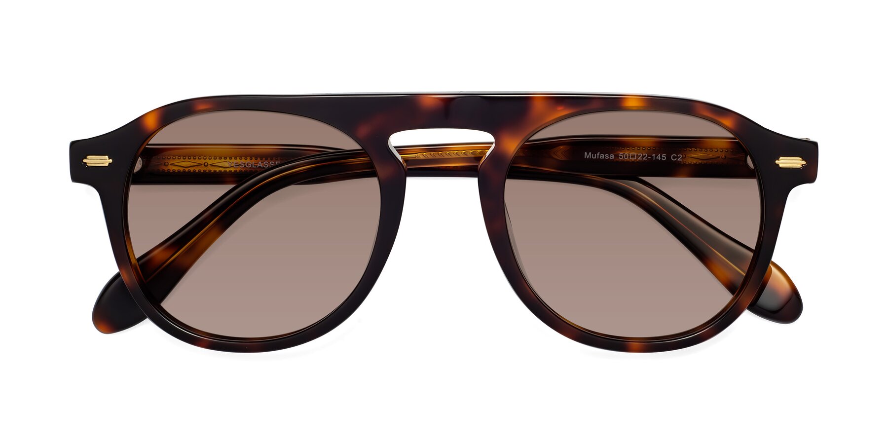 Folded Front of Mufasa in Tortoise with Medium Brown Tinted Lenses