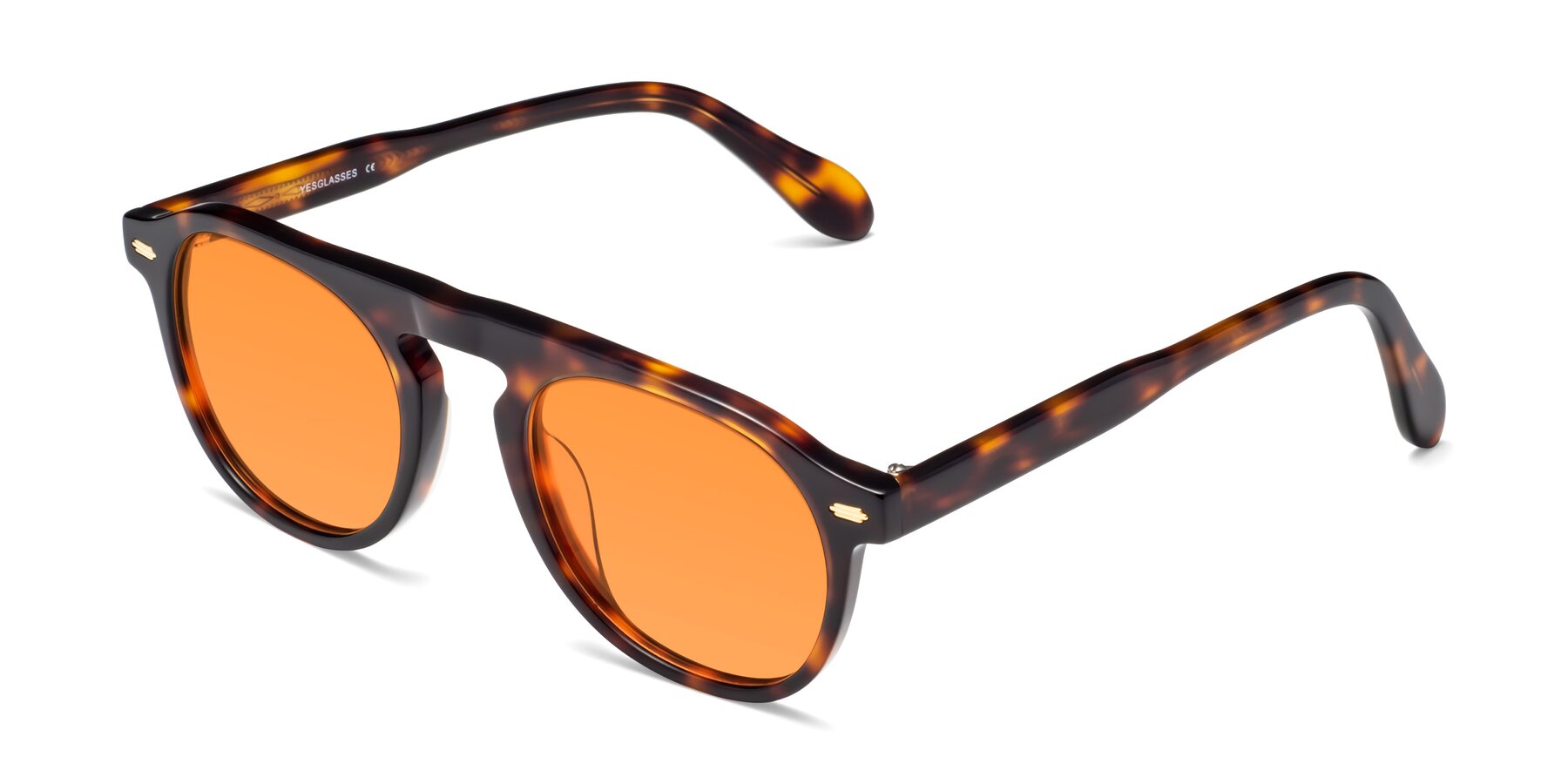 Angle of Mufasa in Tortoise with Orange Tinted Lenses