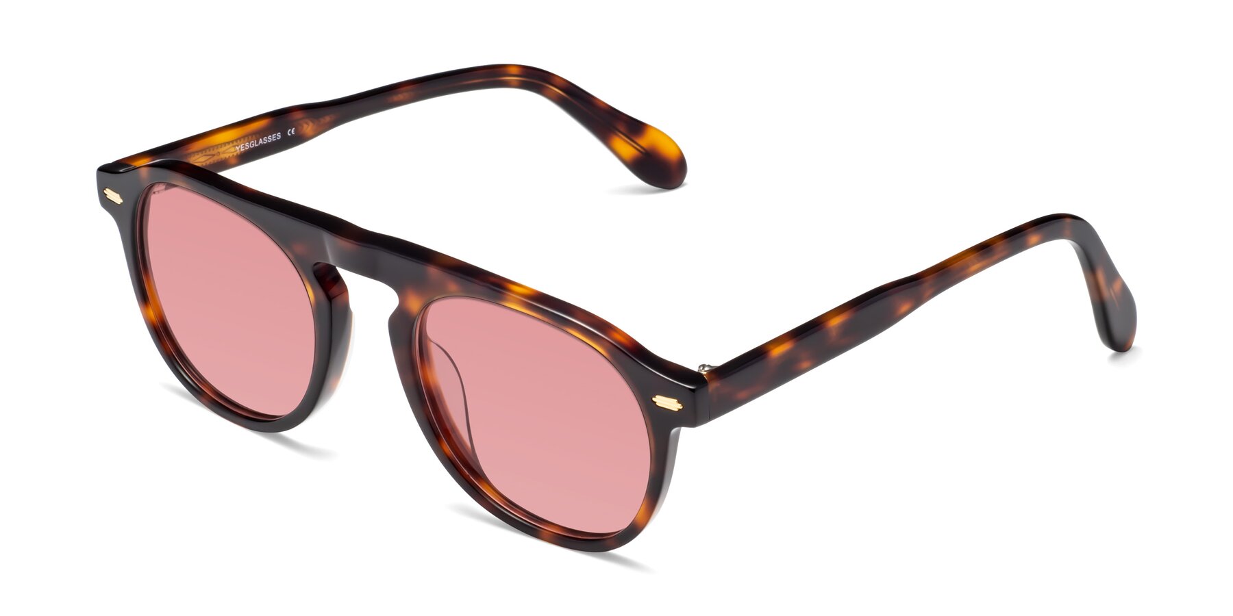 Angle of Mufasa in Tortoise with Medium Garnet Tinted Lenses