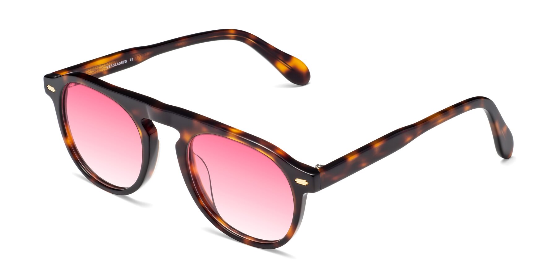 Angle of Mufasa in Tortoise with Pink Gradient Lenses