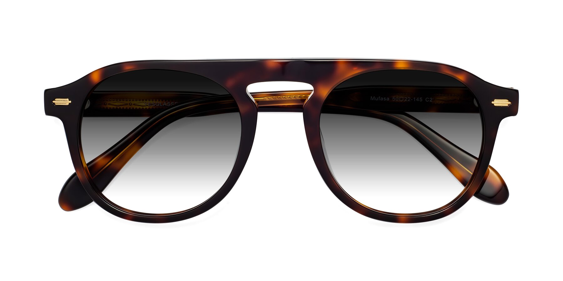 Folded Front of Mufasa in Tortoise with Gray Gradient Lenses
