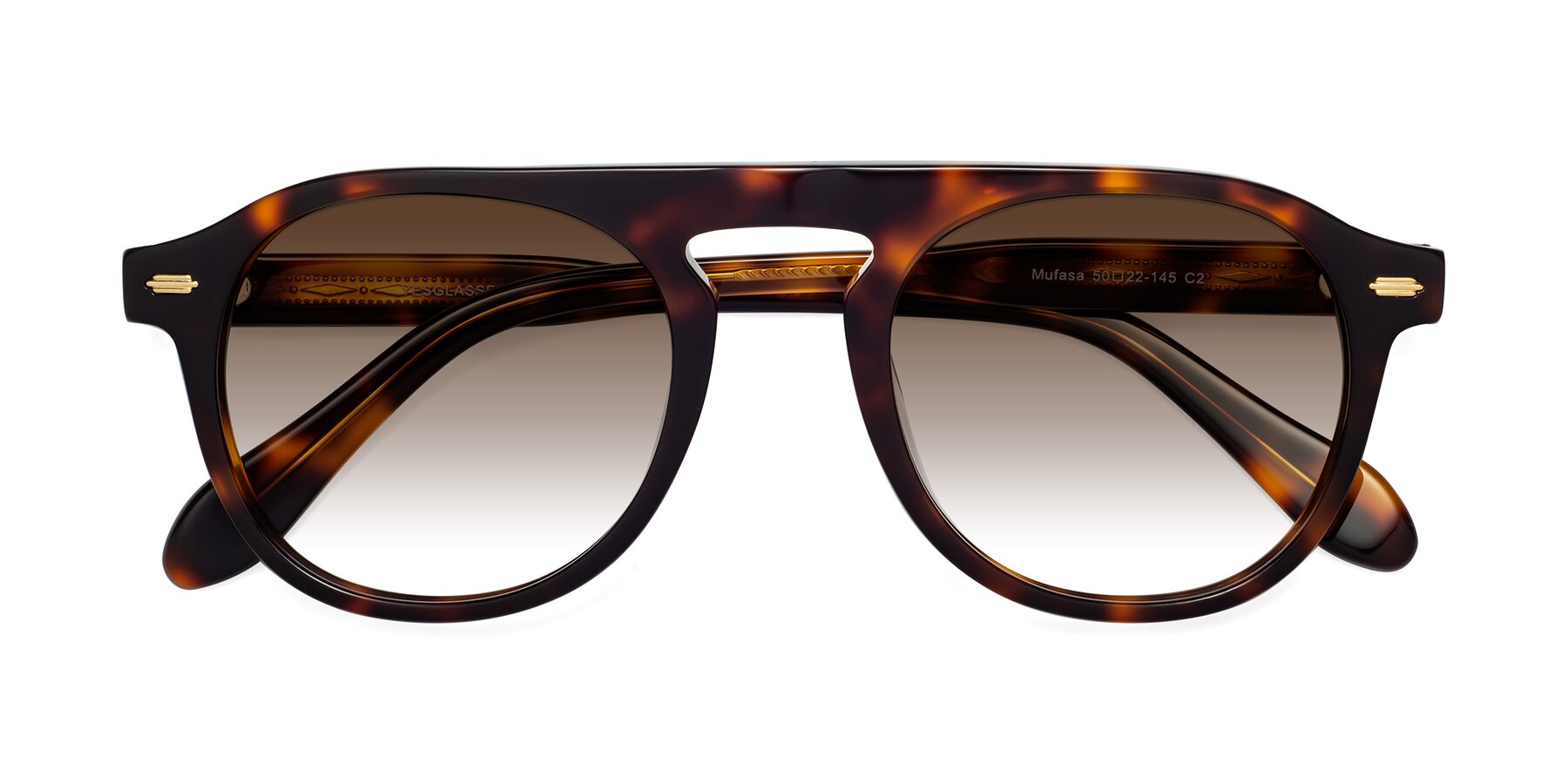 Folded Front of Mufasa in Tortoise with Brown Gradient Lenses