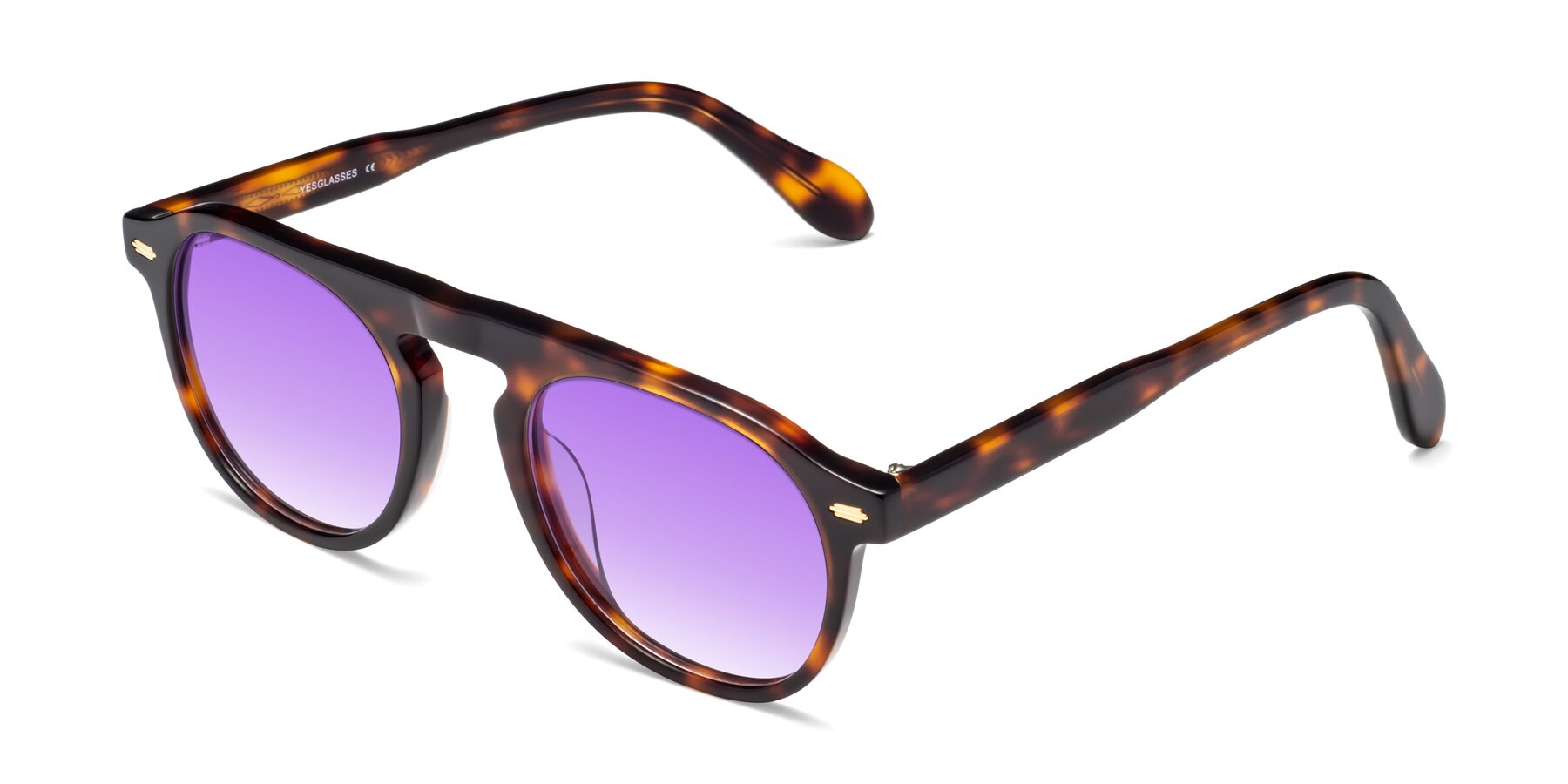 Angle of Mufasa in Tortoise with Purple Gradient Lenses