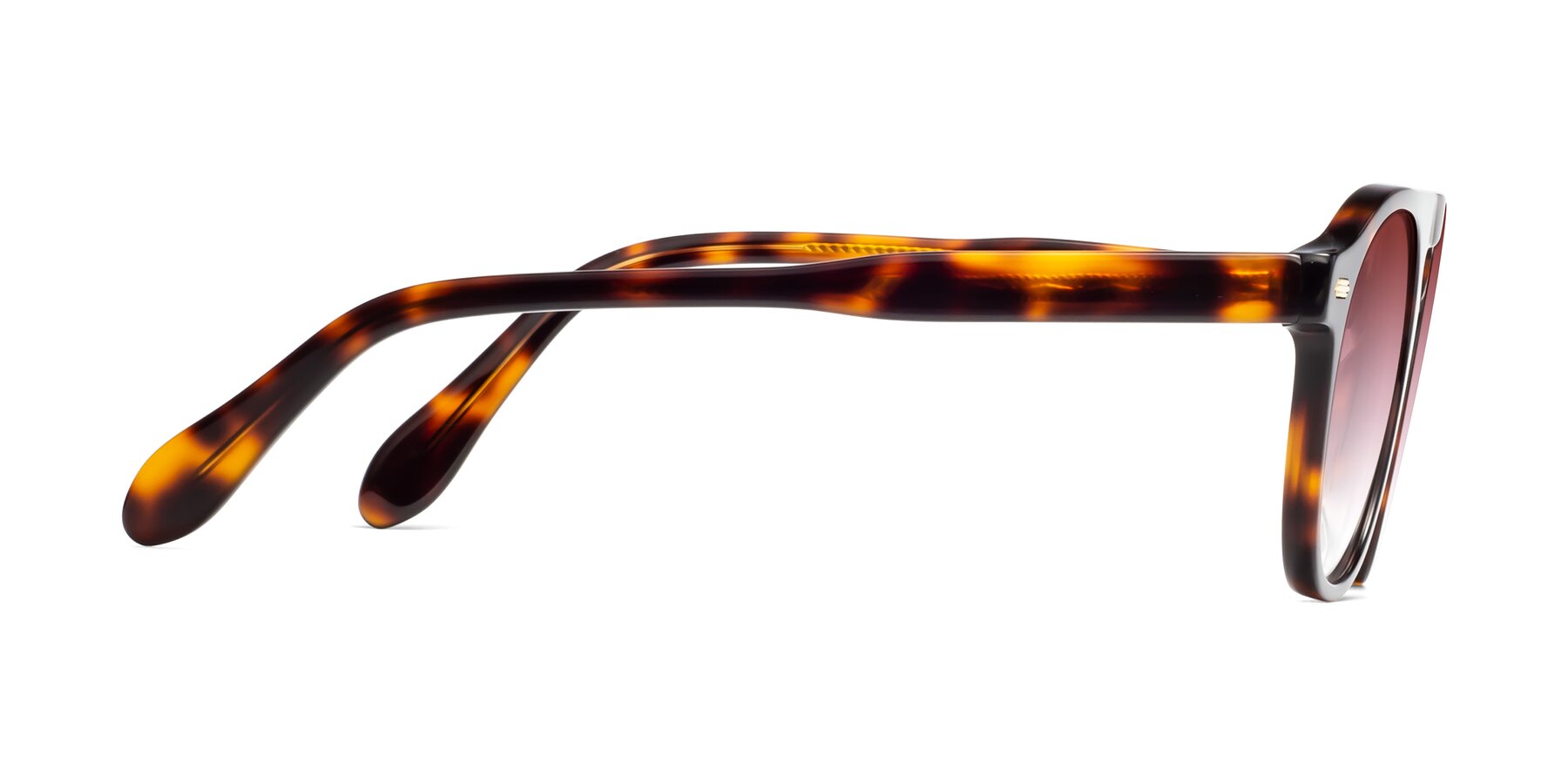 Side of Mufasa in Tortoise with Garnet Gradient Lenses