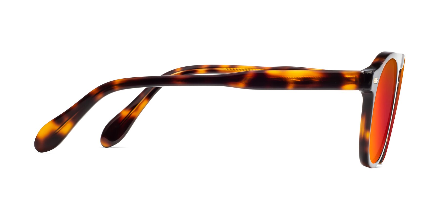 Side of Mufasa in Tortoise with Red Gold Mirrored Lenses