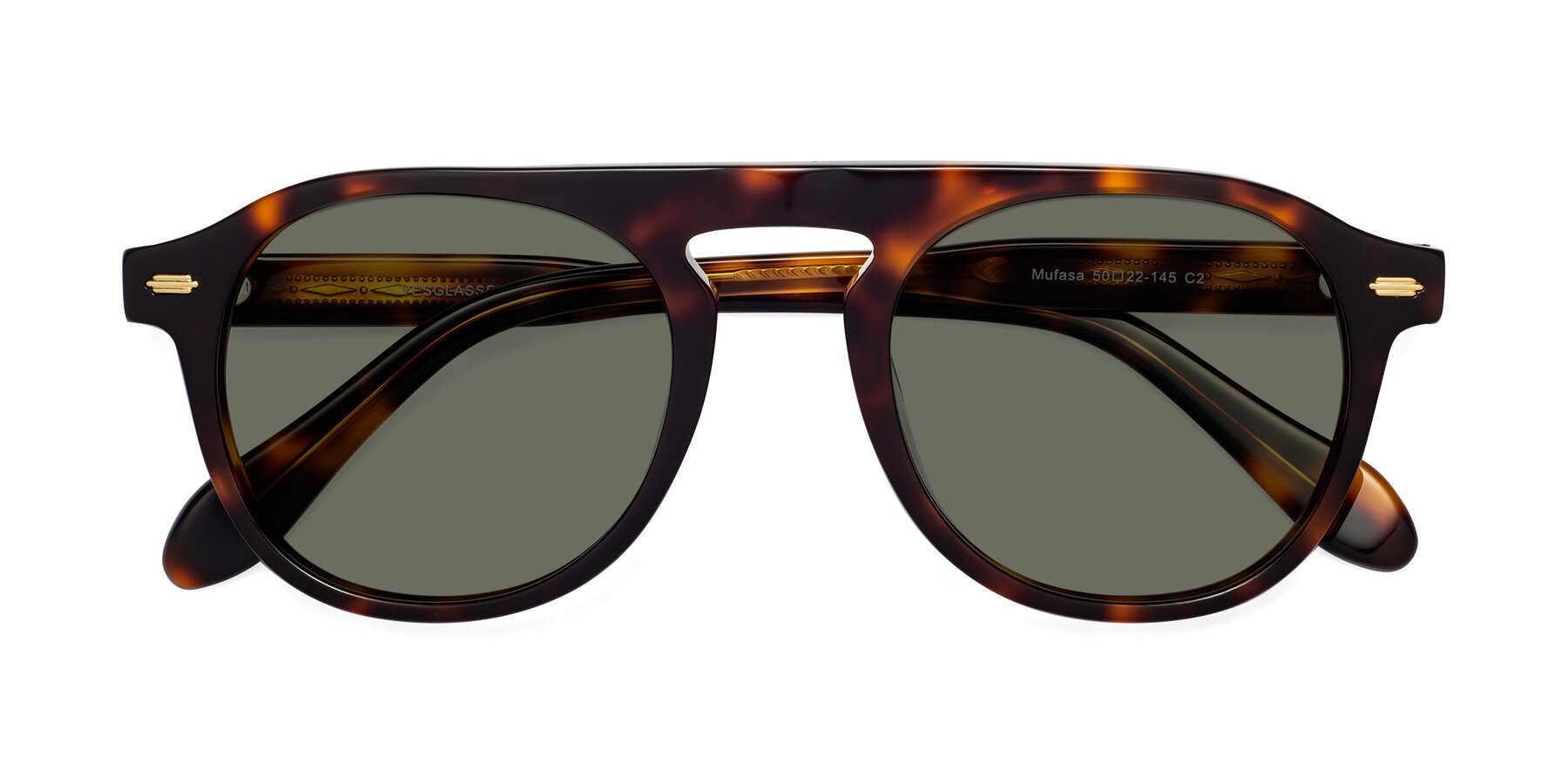 Folded Front of Mufasa in Tortoise with Gray Polarized Lenses