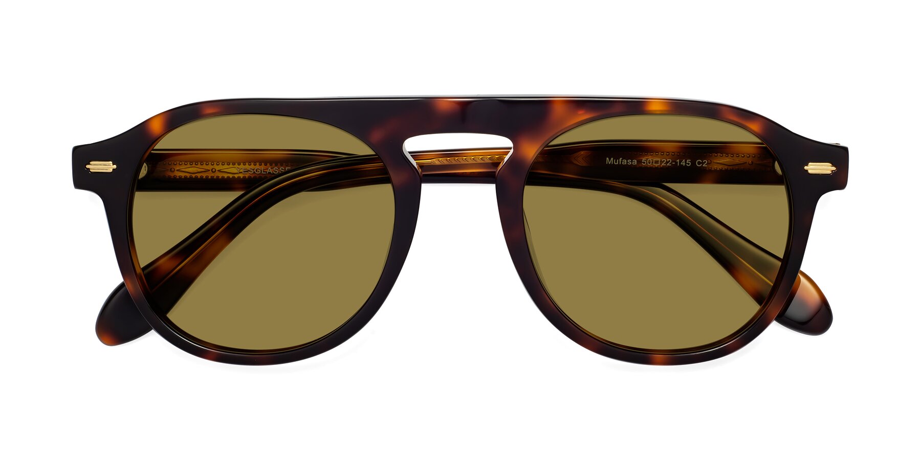 Folded Front of Mufasa in Tortoise with Brown Polarized Lenses