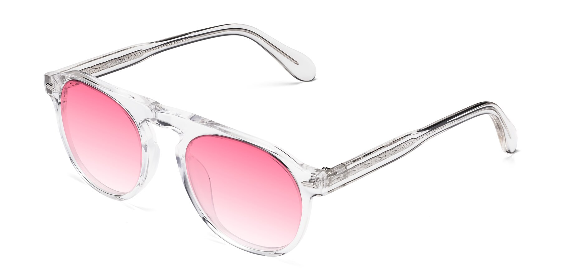 Angle of Mufasa in Clear with Pink Gradient Lenses