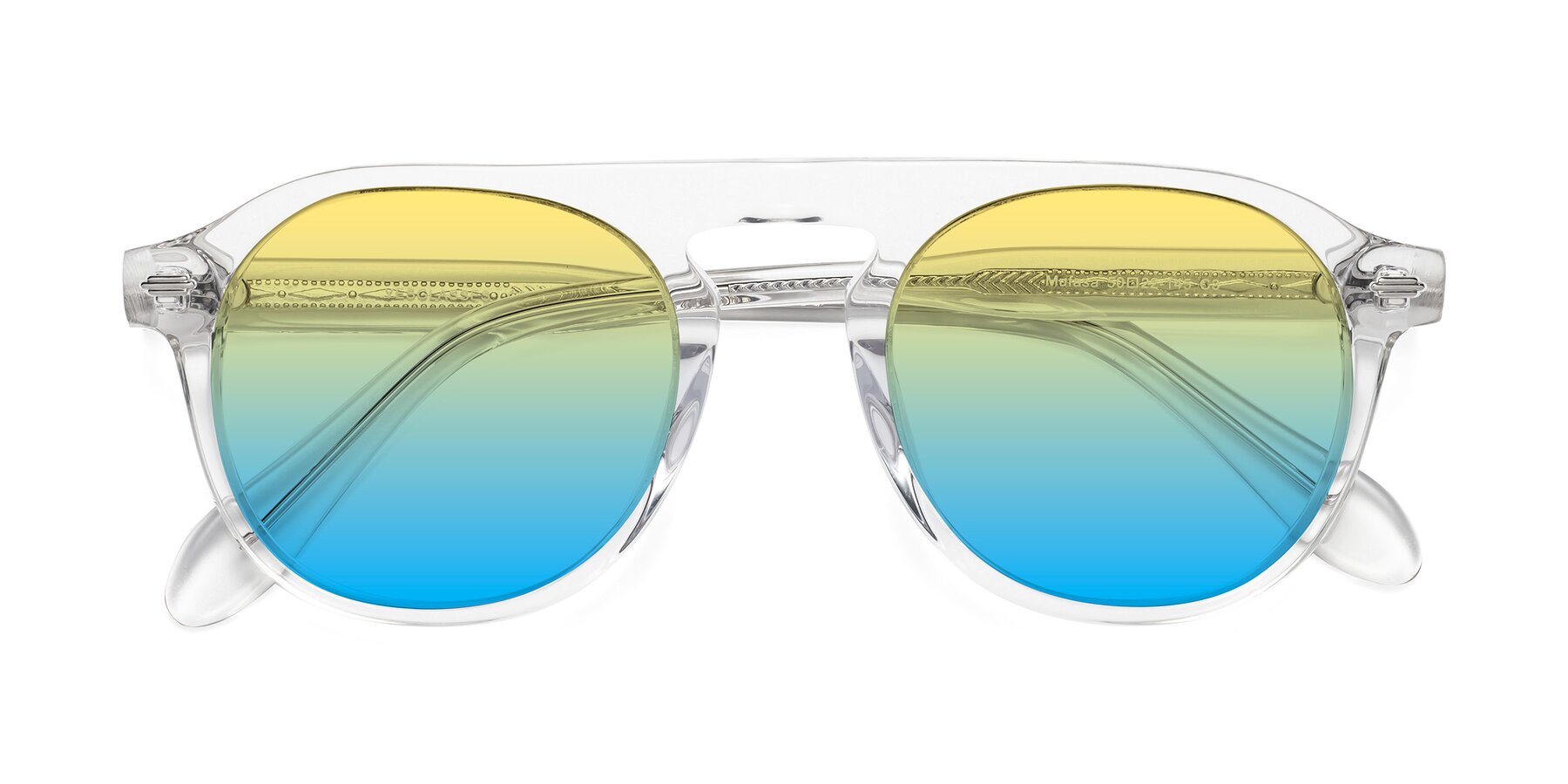 Folded Front of Mufasa in Clear with Yellow / Blue Gradient Lenses