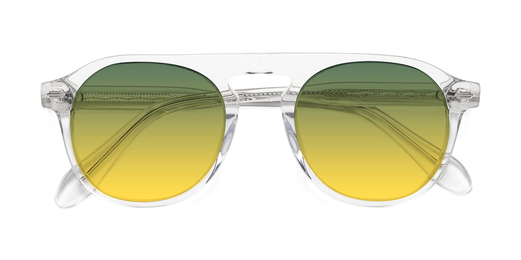 Folded Front of Mufasa in Clear with Green / Yellow Gradient Lenses