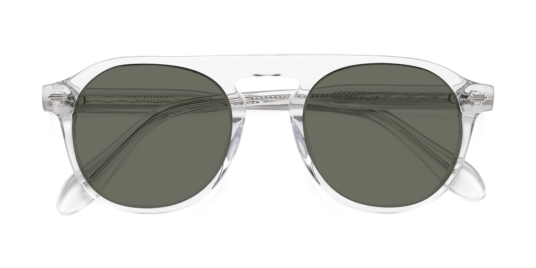 Folded Front of Mufasa in Clear with Gray Polarized Lenses