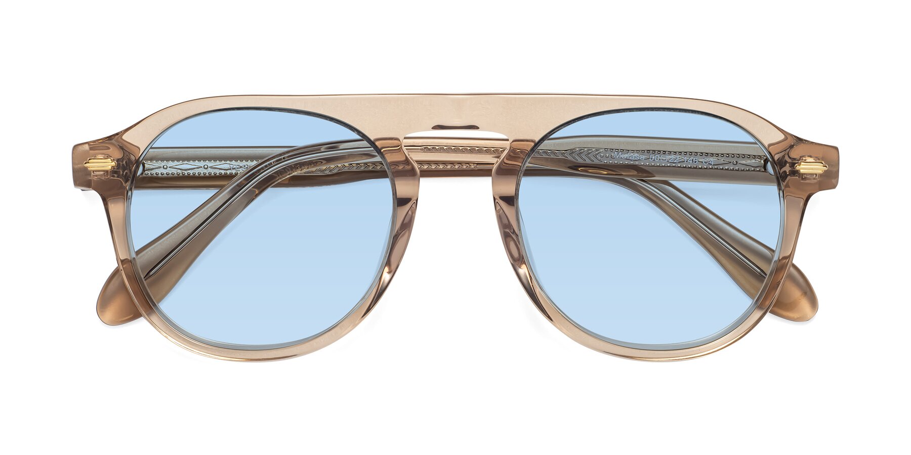 Folded Front of Mufasa in light Brown with Light Blue Tinted Lenses