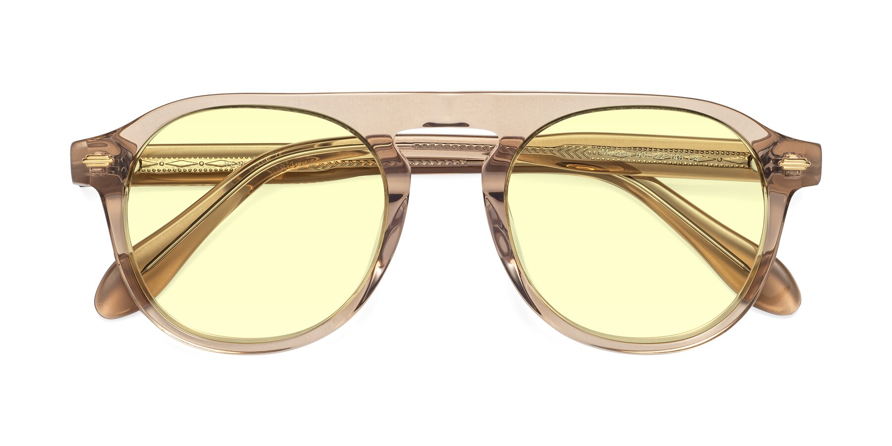 Folded Front of Mufasa in light Brown with Light Yellow Tinted Lenses