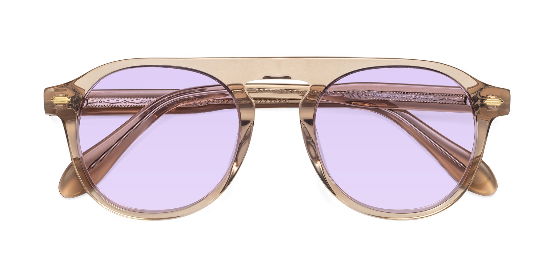 Folded Front of Mufasa in light Brown with Light Purple Tinted Lenses