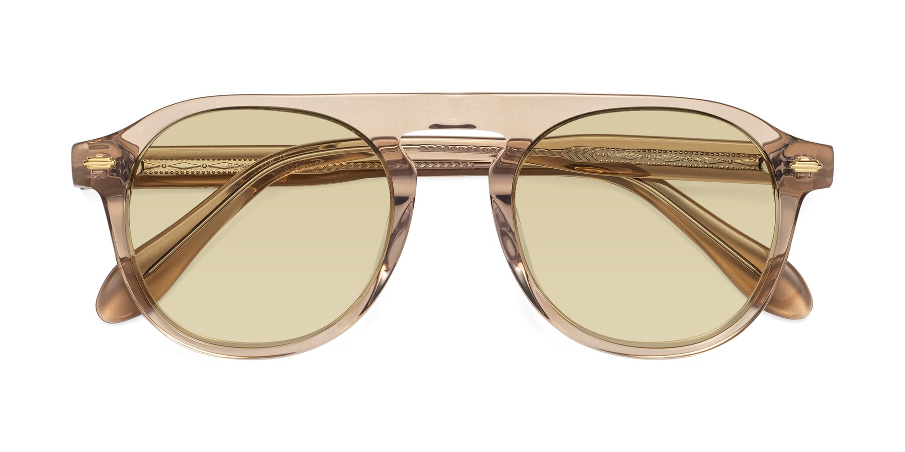 Folded Front of Mufasa in light Brown with Light Champagne Tinted Lenses