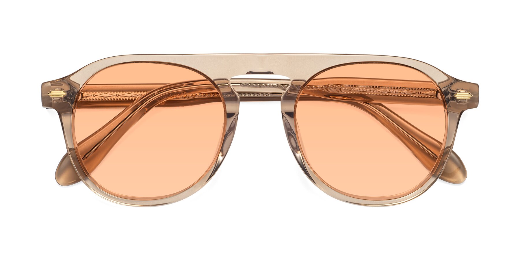 Folded Front of Mufasa in light Brown with Light Orange Tinted Lenses
