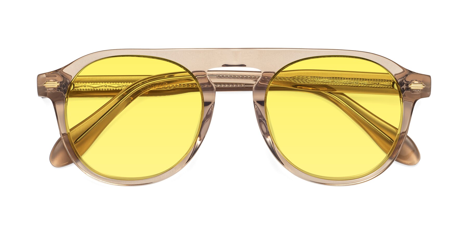 Folded Front of Mufasa in light Brown with Medium Yellow Tinted Lenses