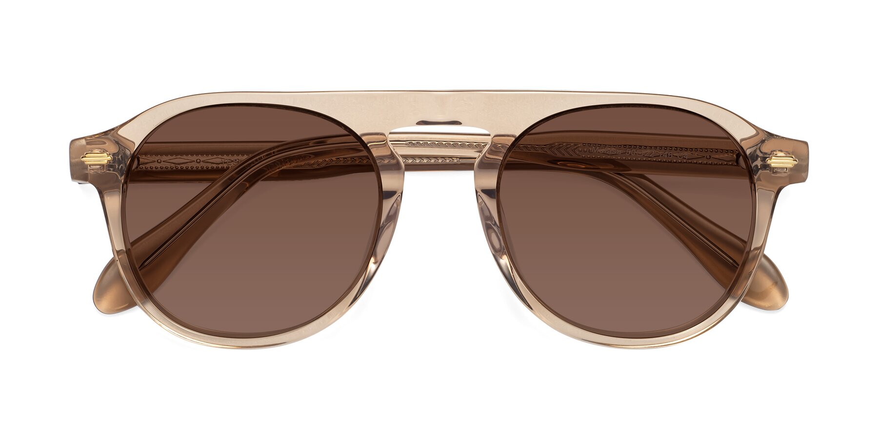 Folded Front of Mufasa in light Brown with Brown Tinted Lenses