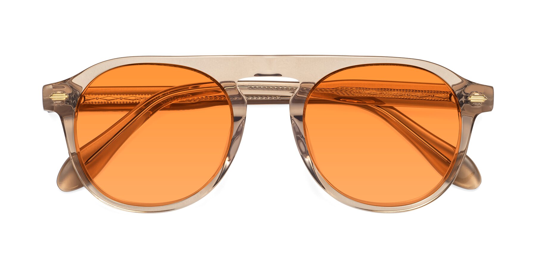 Folded Front of Mufasa in light Brown with Orange Tinted Lenses