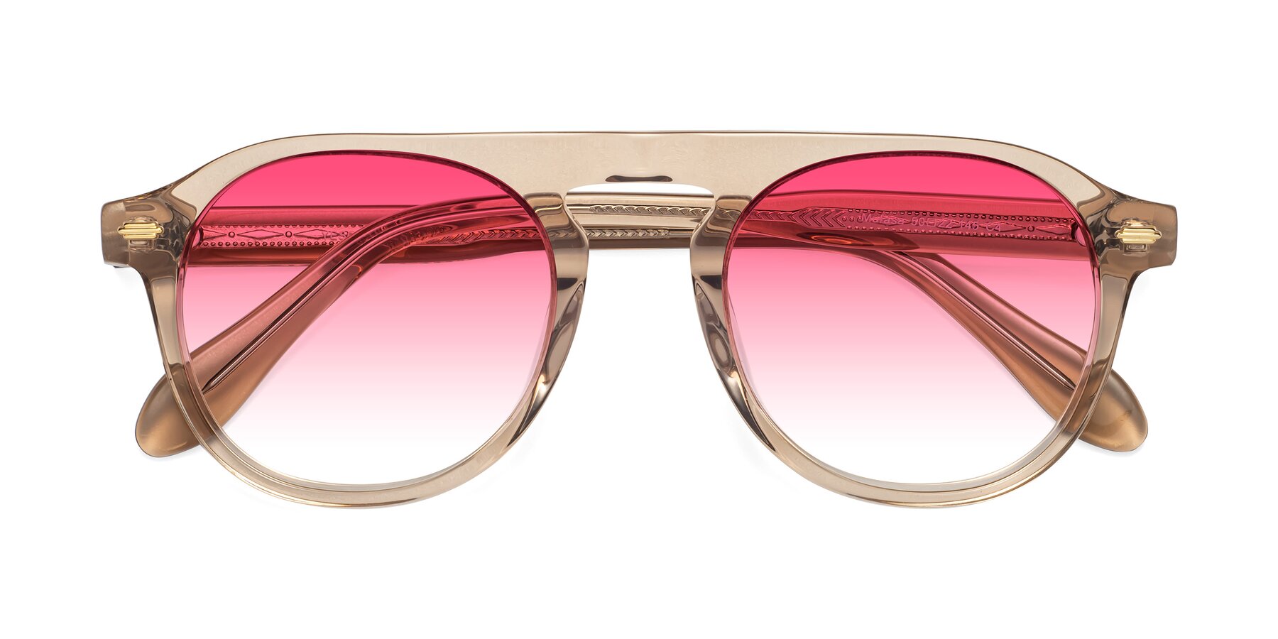 Folded Front of Mufasa in light Brown with Pink Gradient Lenses