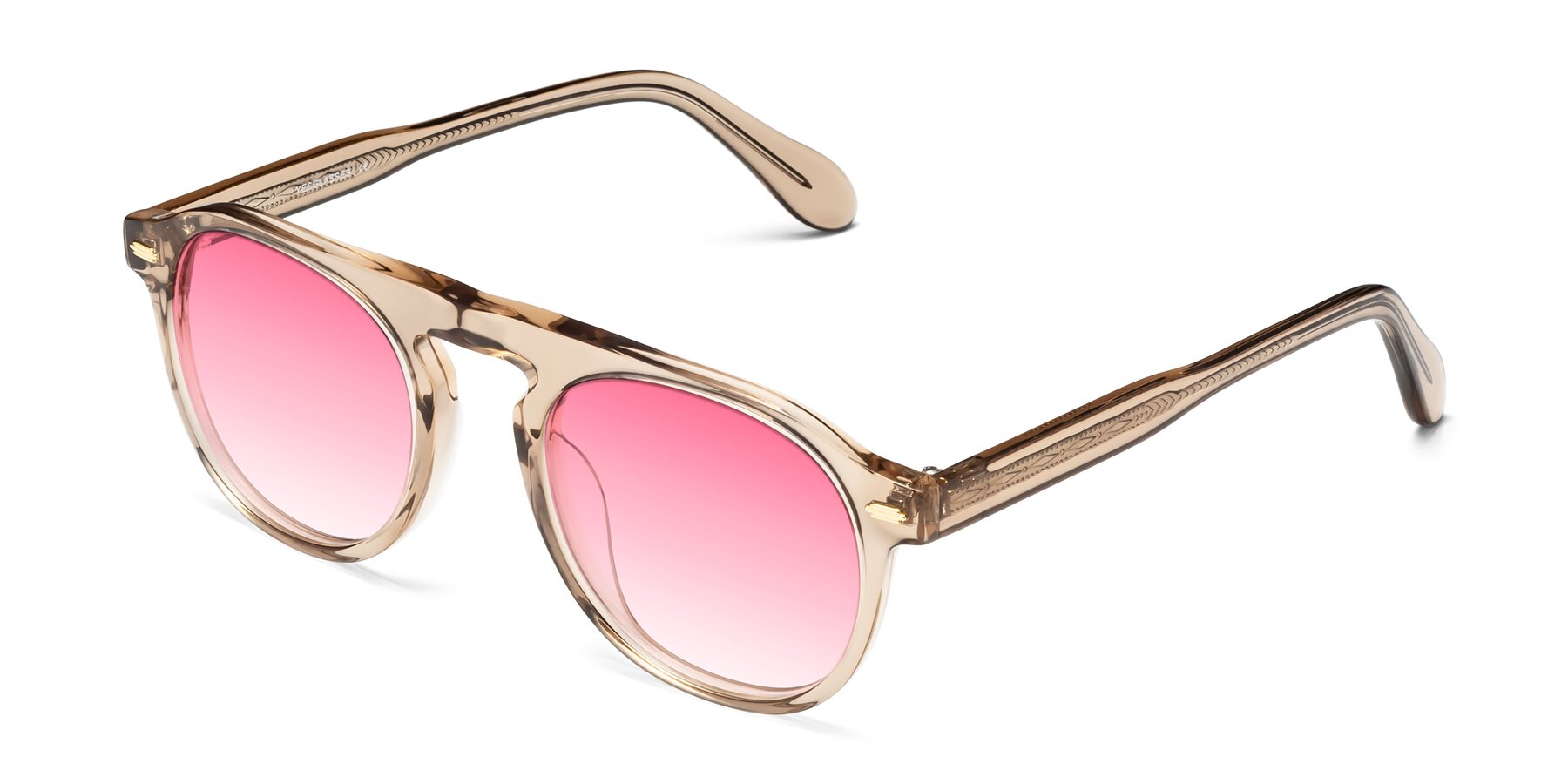 Angle of Mufasa in light Brown with Pink Gradient Lenses