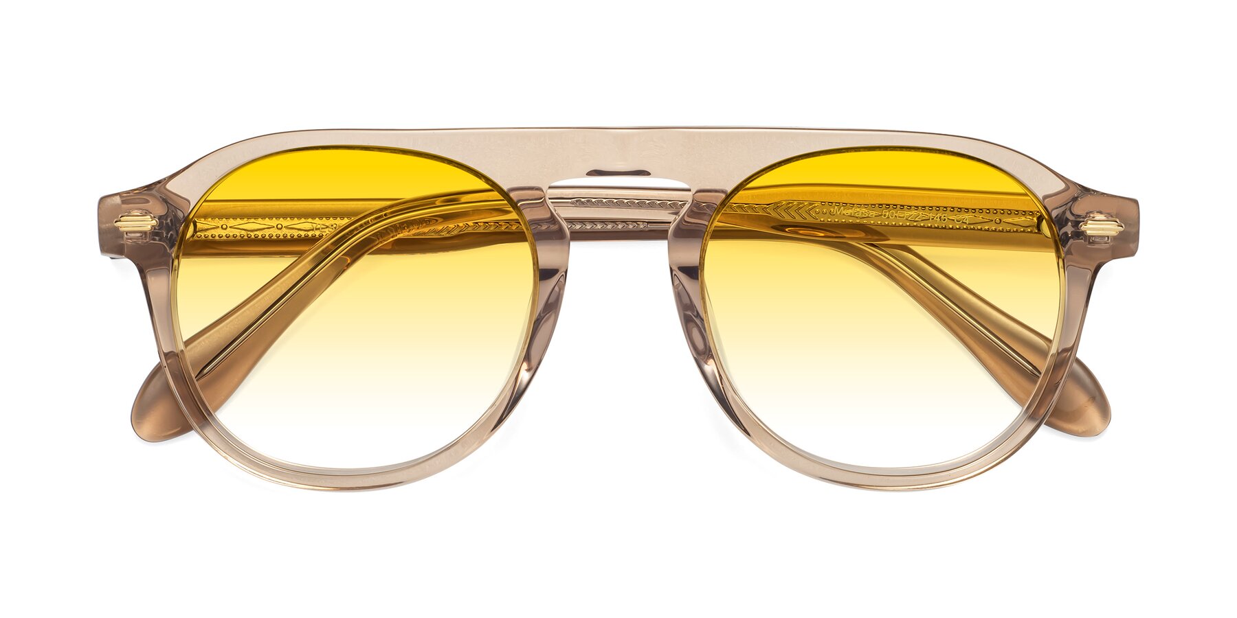 Folded Front of Mufasa in light Brown with Yellow Gradient Lenses